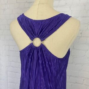 ⭐ 3/$15 Vintage Y2K Iz Byer Small Purple Crinkle O Ring Racerback Tank Top